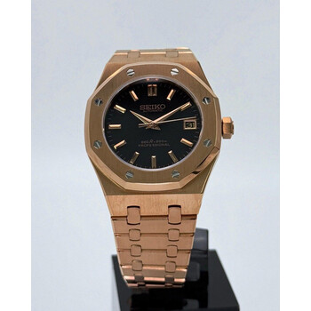 Custom Seiko Mod • Matte Black Rose Gold AP Royal Oak • 39mm